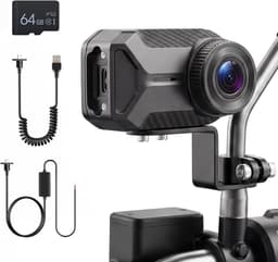 SnelShoppen - Motorcycle Dashcam 1080P Full HD, Compact, IP66 Waterproof, 110° Wide Angle, Loop Recording, Drill-Free Mounting, Wi-Fi Verbinding, Dire — thumbnail 1