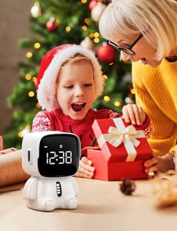 Wekker voor tienerjongens met 2 instelbare alarmgeluiden, 5 alarmmelodieën, snooze-functie, aanpasbare 12/24-uurs timer en USB-oplaadpoort. — thumbnail 4