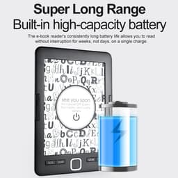 6-inch inkjet e-reader, draagbaar e-leesapparaat, 8 GB geheugen, digitaal display, geschikt voor thuis en op reis. — thumbnail 3