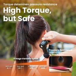 Neck Massager - Zwart - Handheld Massagepistool - Lichtgewicht en Draagbaar - Voor Spierontspanning — thumbnail 5