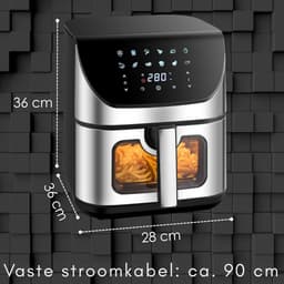 ApexArte®Heteluchtoven - Oven - Airfryer Oven - Zilver met Zwart — thumbnail 5