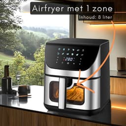 ApexArte®Heteluchtoven - Oven - Airfryer Oven - Zilver met Zwart — thumbnail 4