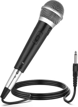 Bedrade dynamische microfoon, professionele handmicrofoon met een kabel van 3 meter en een 6,35 mm jack-aansluiting, geschikt voor zang, spraak, bruiloften en podiumoptredens. — thumbnail 1