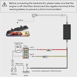 SnelShoppen - Type C Dash Cam Hardwire Kit - 24/7 Parkeerbewaking - 5V/2.5A Auto Dash Camera Oplader - 320cm Laagspanning Beschermingskabel - Hoog Com — thumbnail 2