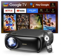 Beamer 1080p smart projector met Google TV autofocus HDR WiFi Bluetooth 800 ANSI lumen thuisbioscoop ondersteuning — thumbnail 1