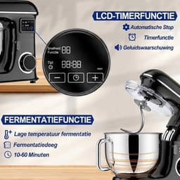 Ploutos® Keukenrobot - Keukenmachine - Keukenmixer - Zwart - 26cm x 40cm x 45cm Keukenrobot - Keukenmachine - Keukenmixer - Zwart - 26cm x 40cm x 45cm — thumbnail 4