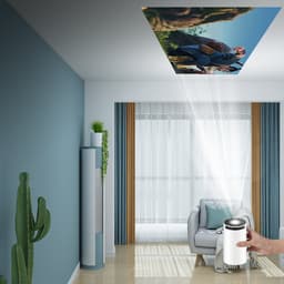 Mini-Projector – Draagbare Slimme Projector – Ultra HD – Ondersteunt Wifi- En Bluetooth-Connectiviteit – Compatibel Met HDMI/USB En Andere Apparaten – Creëer Je Eigen Thuisbioscoop – 180° Draaibaar – Wit — thumbnail 2