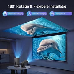 Lìon® Mini Beamer - Beamer - Projector - Zwart - 18cm x 15cm x 14cm — thumbnail 5