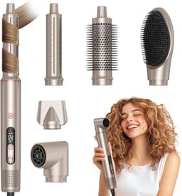 6-in-1 Haardrogerborstels met LCD-scherm, 110.000 t/min Heteluchtborstel met One-touch cool breeze, Automatische Luchtkrultang, Krulvolumeborstel, Auto-Wrap Airstyler, Haarstyler, Hairstyler — thumbnail 1