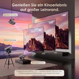 Mini Beamer - Draagbare Projector - Native 1080p Resolutie - 4K Decodering - Voor Thuisbioscoop en Buiten — thumbnail 4