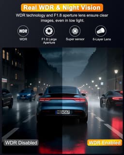 Dashcam Voor en Achter - Dual Camera - 4K + 1080P Resolutie - Ingebouwde Wi-Fi - Voor Auto's — thumbnail 3