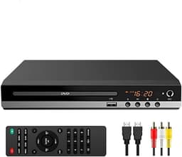 DVD-speler voor tv, cd-speler met afstandsbediening, 1080p HD, compacte speler, regio-vrij, HDMI- en RCA-kabels, USB-ingang, geschikt voor monitor en projector, nieuwe en oude tv's. — thumbnail 1