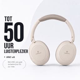Volkano Aura Series Active Noise Cancelling Bluetooth Headphones creme — thumbnail 3
