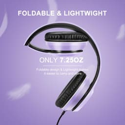 Koptelefoon Bedraad met Microfoon – Over-Ear – Opvouwbaar – 40 mm Drivers – 3,5 mm Jack – 1,5 m Kabel – Paars — thumbnail 2