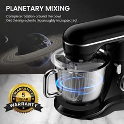 Keukenmachine - Standmixer - Bakken en mengen - Kantelbare kop - 4.5L kom - Zwart — thumbnail 2