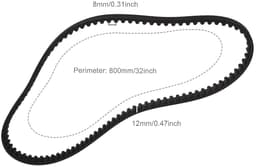Grasmaaier Aandrijfriem 800mm - 100-tands Rubber - Sluitring - Vervang uw versleten riem - ShopVlot — thumbnail 3
