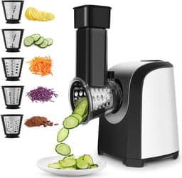 Elektrische Rasp - Groentesnijder Keuken - Snel Ingrediënten Bereiden - 5-in-1 Multifunctioneel - 150 Watt Vermogen - Zwart — thumbnail 1