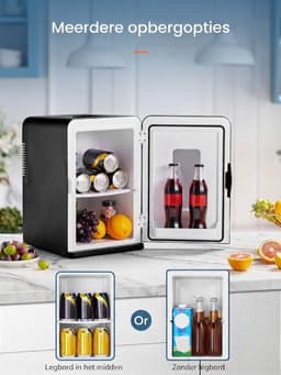 SP® Minibar - 15L Capaciteit - Mini Koelkast - Draagbare Koelkast - Zwart - 45cm x 25cm x 31cm — thumbnail 4