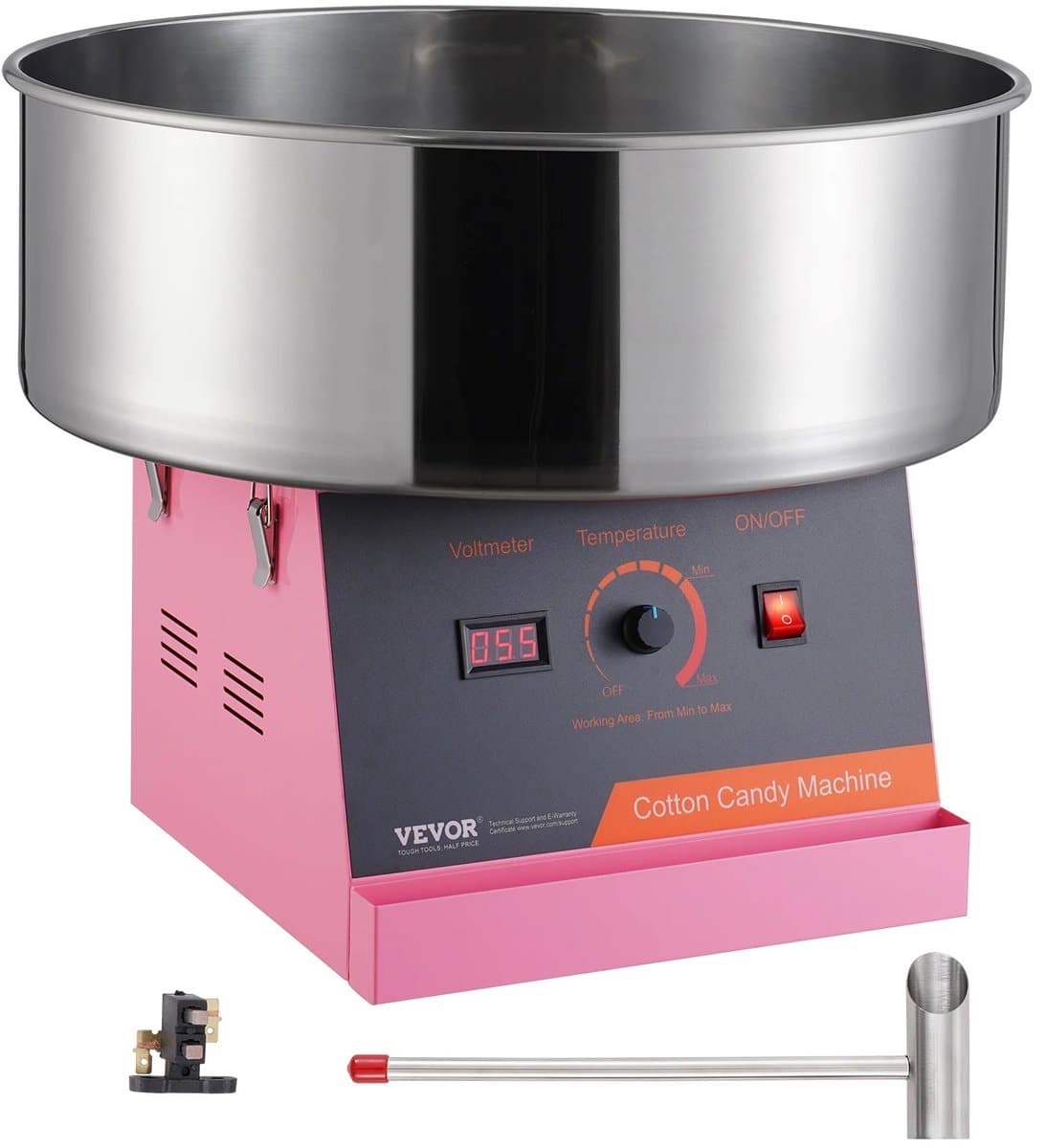 Maison - Nordique - Suikerspin machine - Suikerspinmachines - RVS - Instelbaar - Makkelijk in gebruik - Met opberg la - Roze — afbeelding 1