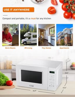 Kleine magnetron - Compact apparaat - Snel opwarmen - Digitaal display - 315 x 429 cm - Wit — thumbnail 5