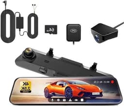 Dashcam Spiegel - Dashcam voor Auto – 12" - Touchscreen – 2.5K Achtercamera – GPS – Nachtzicht – Parkeermodus – WDR – 170° Groothoek - Hardwire-kit — thumbnail 1