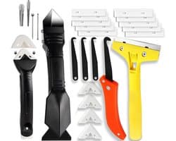 Complete Set voor het Verwijderen en Vernieuwen van Acryl en Silicoon Voegen, Inclusief Professionele Kit met Voegenmes, Voegladder en Vervangbladen voor Efficiënt Werk