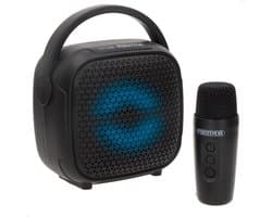 Mini Luidspreker - Draagbare Speaker - Muziek Afspelen - RGB Verlichting - 13 x 8.5 x 15 cm - Zwart