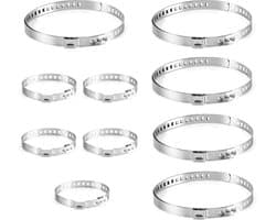 Set van 10 Verstelbare Cardan Bellow Klemmen, RVS CV Seal Klemmen voor Voertuigen, Geschikt voor Wasmachines en Waterleidingen, 5 Klein en 5 Groot