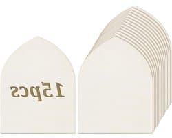 15 Stuks Onbewerkte Gotische Boog Houten Plaque 17,8 x 13 x 0,3 cm voor DIY Projecten, Huisdecoratie en Ambachtelijke Borden