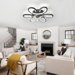 LED Ventilator Licht Stille Dimbare Bloem Ventilator Lichten Plafond voor Slaapkamer Afstandsbediening Omkeerbare Plafondventilator Licht Smart Modern Indoor 65cm Timer voor Woonkamer, Keuken, — thumbnail 1