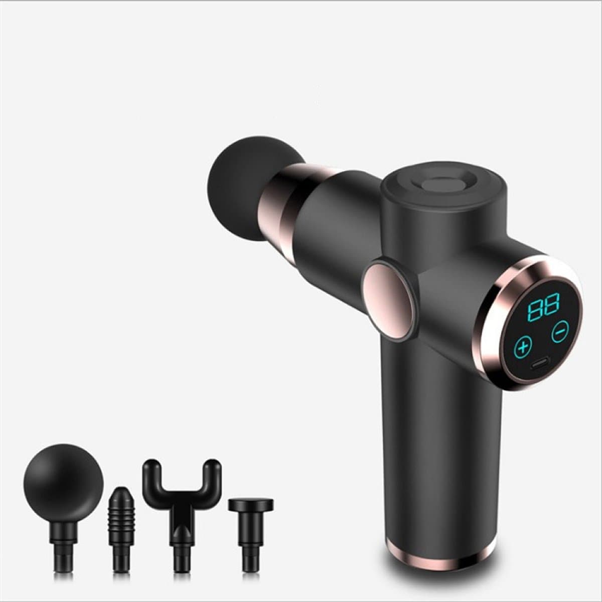 Oneay Massagepistool, massageapparaat voor nek, schouders en rug met 22 snelheden, LED-touchscreen, diepweefselmassage, 4 massagekoppen voor sport/fitness/herstel. — afbeelding 1