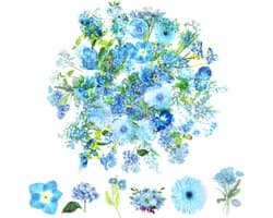 100 Transparante Plant Stickers voor Scrapbooking - Vintage Bloemen Stickers voor Fotoalbums, Dagboeken en Creatieve Projecten