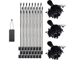 Set van 1000 Katoenen Handlabels met Koord, Drukknop Sluiting, Lussen en Prijslabels in Zwart voor Creatieve Projecten en Organisatie