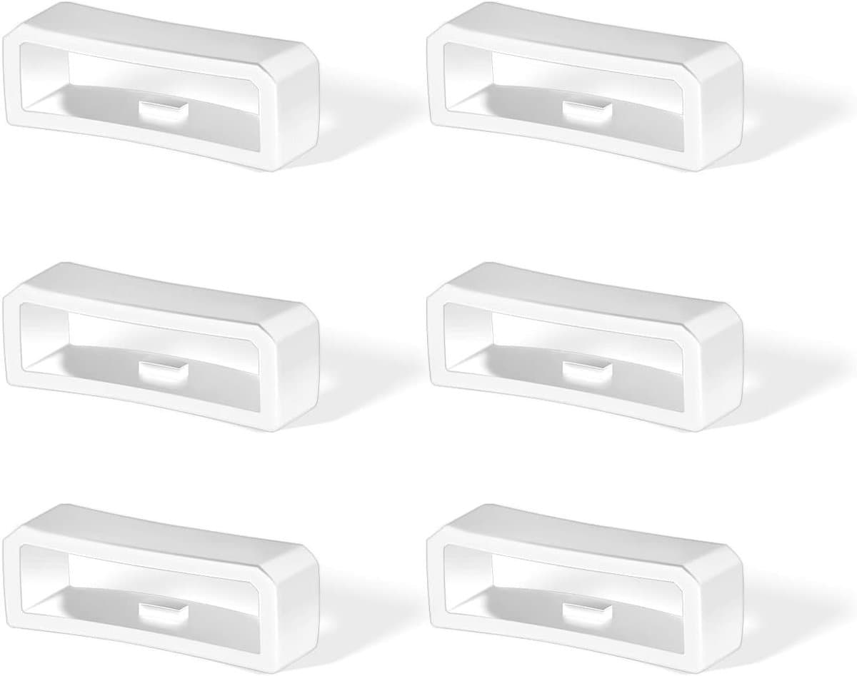 Zesdelige Silicone Horlogeband Houder 20mm - Vervangingsringen voor Smartwatch Band en Wristband (Wit) — afbeelding 1