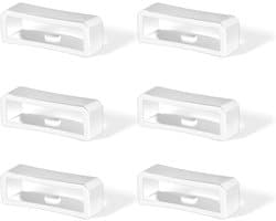 Zesdelige Silicone Horlogeband Houder 20mm - Vervangingsringen voor Smartwatch Band en Wristband (Wit)