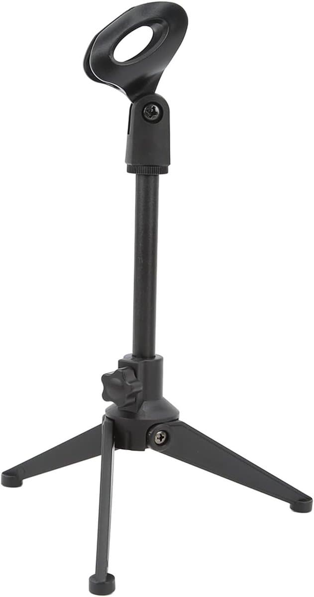 Verstelbare Mini Microfoonstandaard voor Desktop - Draagbare Tripod Houder met Microfoonclip voor Thuisgebruik en Opnames — afbeelding 1