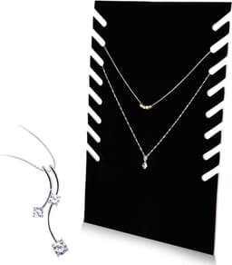 Zwart fluwelen kettinghouder voor sieraden, elegante display standaard voor kettingen en hangers, perfect voor opslag en presentatie van juwelen — thumbnail 1