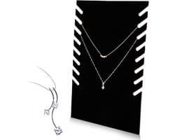 Zwart fluwelen kettinghouder voor sieraden, elegante display standaard voor kettingen en hangers, perfect voor opslag en presentatie van juwelen