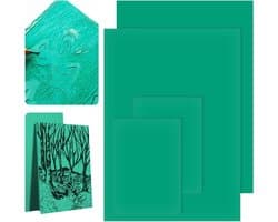 Linoleum Snijplaat voor Houtbewerking, Stempelen en Creatieve Projecten - Set van 2 A4 en 2 A6, Ideaal voor Linodruk en Ambachtelijk Gebruik