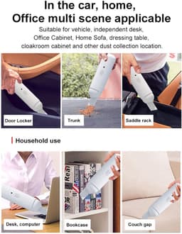 Draadloze Autostofzuiger - Handstofzuiger Compact - Auto Interieur Reinigen - Geluidsarme Technologie - 17 cm Hoog - Zwart — thumbnail 4
