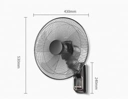 Muurventilator - Elektrische ventilator - Ruimte koelen - Instelbare luchtstroom - 16 inch - Zwart — thumbnail 3
