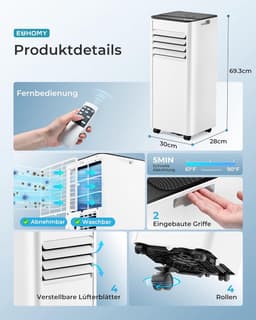 Mobiele Airco - Verkoeler - Ruimte Koelen - 4-in-1 Functie - 25 m² - Wit — thumbnail 5