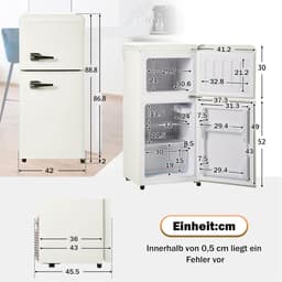 Koelkast Dubbele Deur - Kleine Koelkast - Drankjes Koel Houden - Zeven Temperatuurstanden - 60 Liter - Wit — thumbnail 3