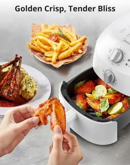 Heteluchtfriteuse - Airfryer - Gezond Frituren - Compact Formaat - 2 Liter - Wit — thumbnail 3