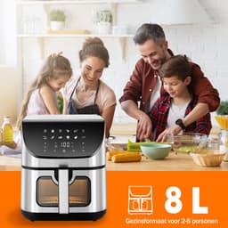 Digitale Airfryer XXL Hetelucht friteuse Sinaopus 8001-8L Grote Capaciteit voor 5 Personen-Snelle Opwarming-12 Voorgeprogrammeerde Functies-eenvoudig te reinigen-LED display — thumbnail 2