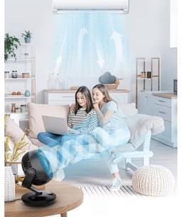 Desktop Air Circulator Fan, 3-Speed Stille Tafelventilator, 100° Verticaal en 80° Horizontaal Oscillerend, 24dB Laag Geluidsniveau, Draagbare Ventilator voor Binnen en Buiten. — thumbnail 5