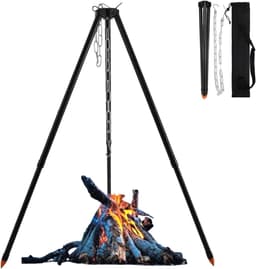 Kampvuur Kookstandaard van Aluminium Legering - Draagbare Grill voor Buiten, Tripod voor Koken en BBQ — thumbnail 1