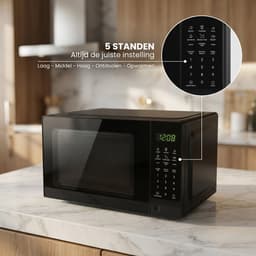 Magnetron 20L - Solo Magnetron 1100W Zwart - 6 Automatische Programma's - Ontdooifunctie - Kinderbeveiliging - LED Display - Draaiplateau — thumbnail 7