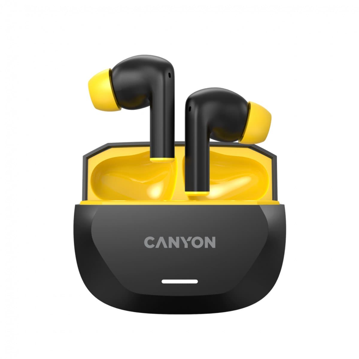Canyon Hexagon 7 - TWS Bluetooth Headset - ANC+ENC - Qi - Zwart-Geel — afbeelding 1