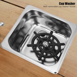 Automatische Bekerwasser - Glazen Spoelmachine - Bar en Keuken - Duurzaam Roestvrij Staal - Onderbouw Model - Zilver — thumbnail 3